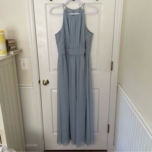 Sky Blue Chiffon Bridesmaid Dress